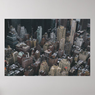 PÓSTER FOTOGRAFÍA DE ALTO ÁNGULO DE CITY BUILDING S