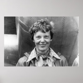 Póster Fotografía de Amelia Earhart y su Lockheed Electra