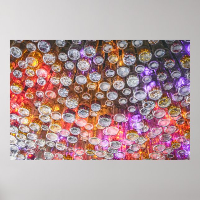 Póster Fotografía de bajo ángulo de diversas luces de col (Frente)