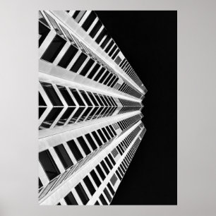 PÓSTER FOTOGRAFÍA DE BAJO ÁNGULO DE EDIFICIO DE ALTO AUME