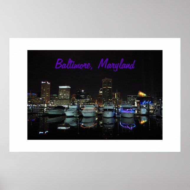Póster Fotografía de Baltimore Skyline (Frente)