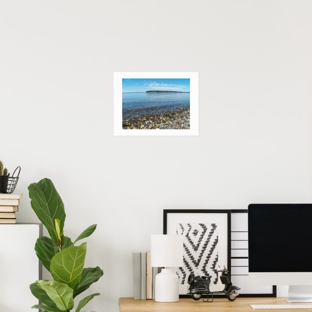 Póster Fotografía de Beach Pebbles Seascape (Oficina en casa)