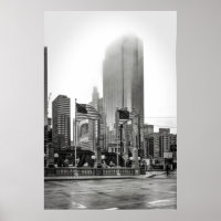 Fotografía de Black and White Chicago USA FLAG