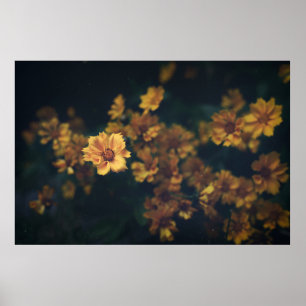 PÓSTER FOTOGRAFÍA DE BOKEH DE FLORES AMARILLOS