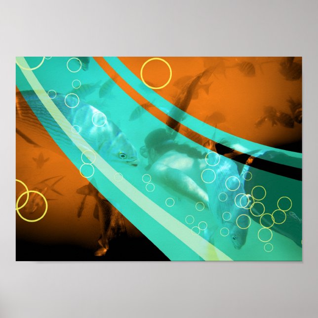 Póster fotografía de buceo retro (Frente)