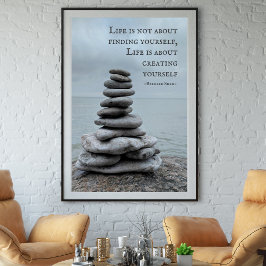 Póster Fotografía de Cairn stone | Cita de Bernard Shaw