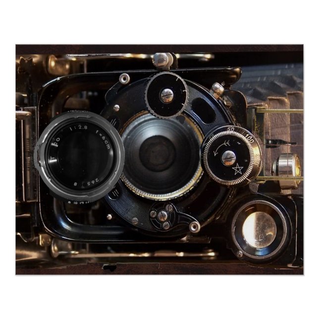 Póster Fotografía de cámara antigua Película de lente ven (Anverso)