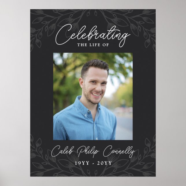 Póster Fotografía de celebración de la vida con vegetació (Frente)