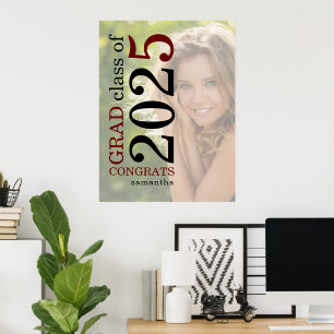 Póster Fotografía de Congrats Grad 2023 Sobrecarga de Bor
