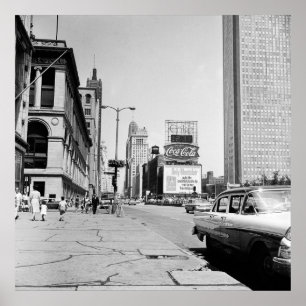 Póster Fotografía de época de la avenida Michigan 1963 de