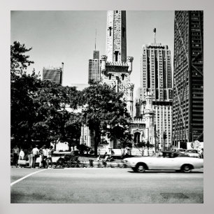 Póster Fotografía de época de la avenida Michigan 1971 de