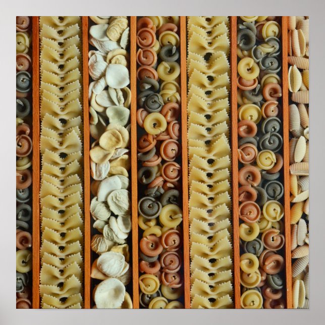 Póster fotografía de fideos de pasta (Frente)