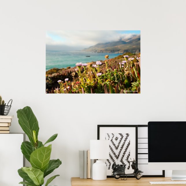 Póster Fotografía de flores del Océano Pacífico (Oficina en casa)
