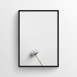 Póster Fotografía de flores minimalistas en monocromo