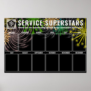 Póster Fotografía de fuegos artificiales empleado del mes