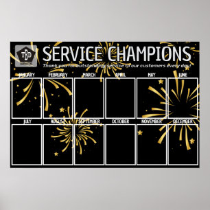 Póster Fotografía de fuegos artificiales empleado del mes