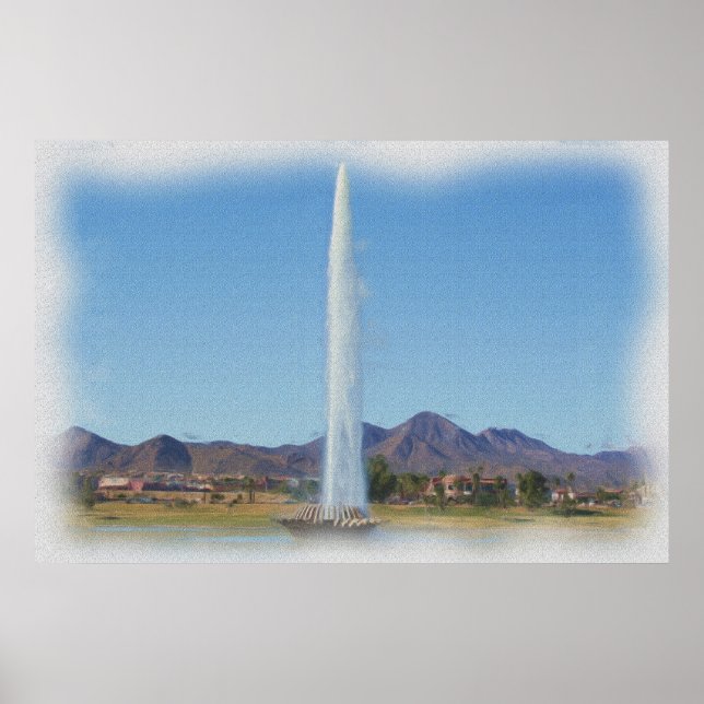 Póster Fotografía de Fuente en Fountain Hills, Az (Frente)