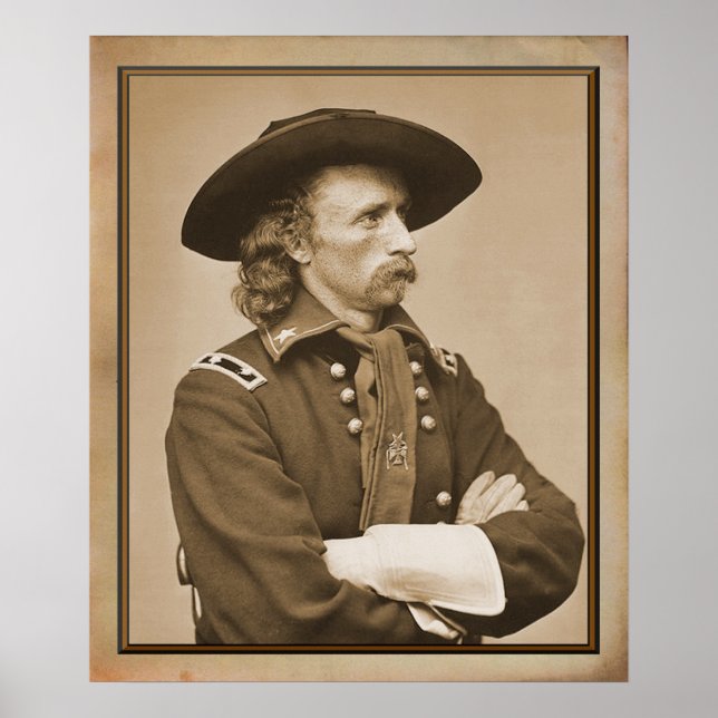 Póster Fotografía de George Armstrong Custer 1876 (Frente)