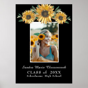 Póster Fotografía de girasoles Rústica moderna de graduac