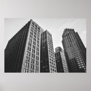 PÓSTER FOTOGRAFÍA DE GRAYSCALE DE BAJO ÁNGULO DE ALTO AUM