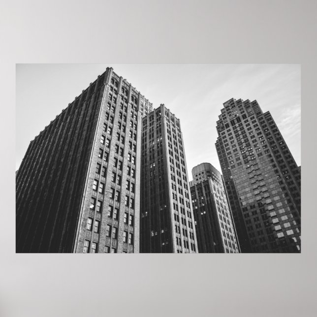 PÓSTER FOTOGRAFÍA DE GRAYSCALE DE BAJO ÁNGULO DE ALTO AUM (Frente)