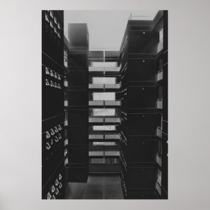 PÓSTER FOTOGRAFÍA DE GRAYSCALE DE LOS GABINETES DE RED