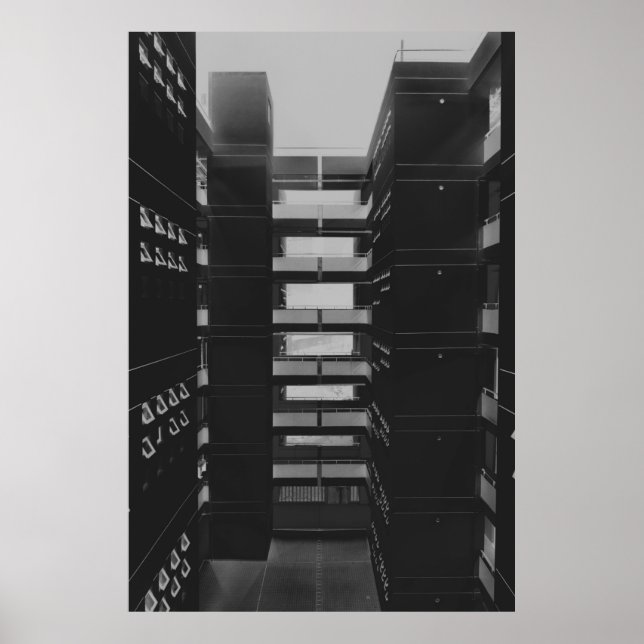 PÓSTER FOTOGRAFÍA DE GRAYSCALE DE LOS GABINETES DE RED (Frente)