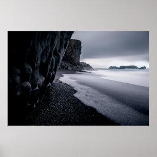 PÓSTER FOTOGRAFÍA DE GRAYSCALE DE MAR Y MAR TRANQUILO