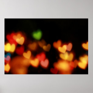 Póster Fotografía de Hearts Bokeh