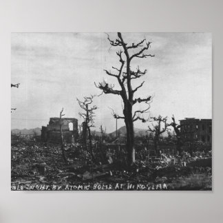 Póster Fotografía de Hiroshima, bomba atómica en la Segun