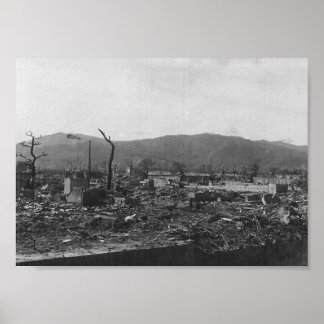 Póster Fotografía de Hiroshima, bomba atómica en la Segun