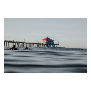 Póster Fotografía de Huntington Beach Pier en Surfer