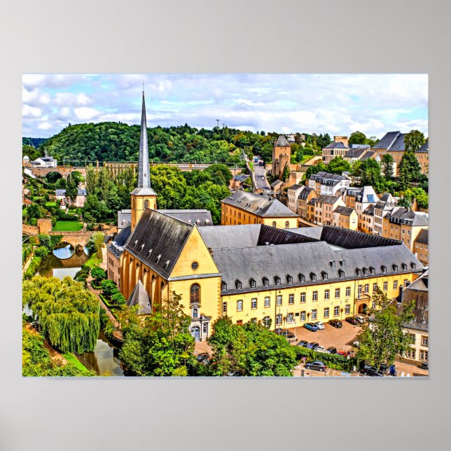 Póster Fotografía de la ciudad de Luxemburgo (Frente)