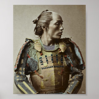 Póster Fotografía de la cosecha de Samurai japonesa color