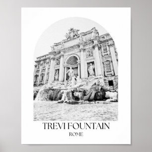 Póster Fotografía de la Fontana de Trevi en el Arco de Ro