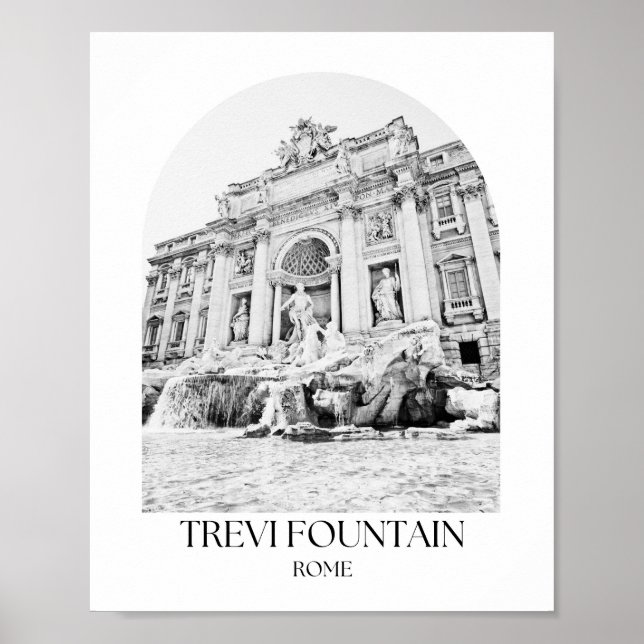 Póster Fotografía de la Fontana de Trevi en el Arco de Ro (Frente)