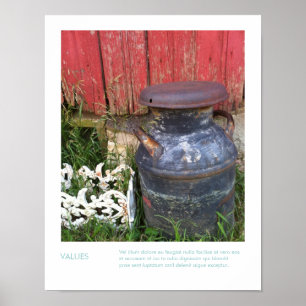 Póster Fotografía de la granja relic y cita Inspiradora