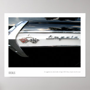 Póster Fotografía de la insignia Chevy Impala de 1960
