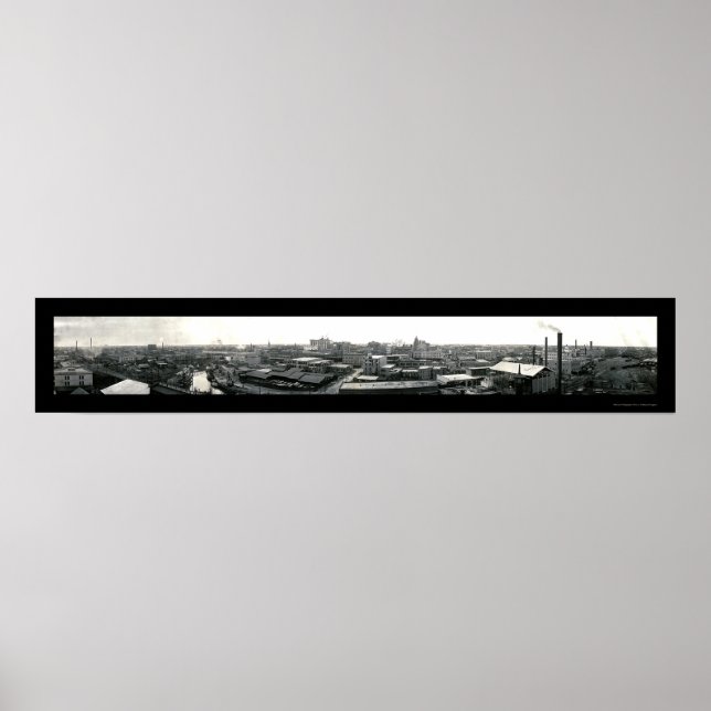Póster Fotografía de la línea aérea de Houston Texas 1909 (Frente)