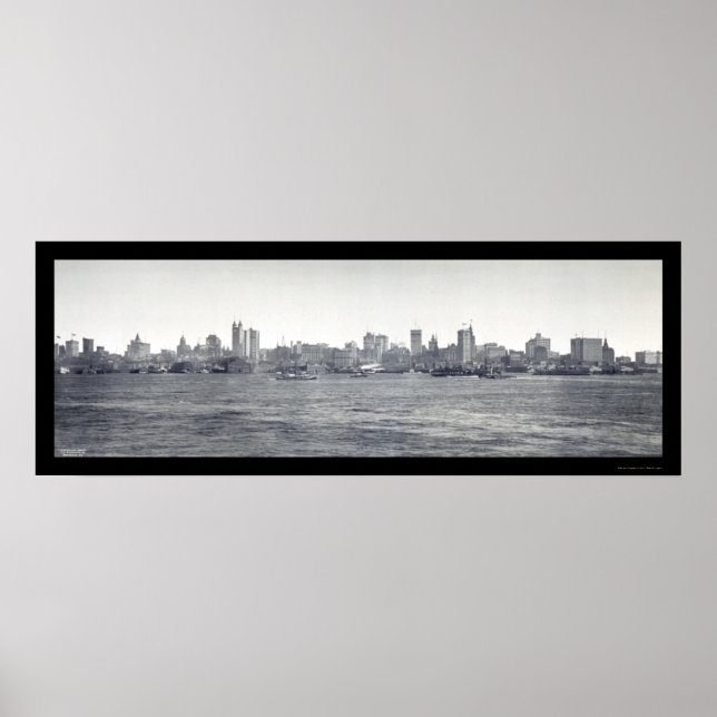 Póster Fotografía de la línea aérea de Nueva York de 1900 (Frente)