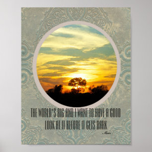 Póster Fotografía de la naturaleza del atardecer del post