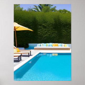 Póster Fotografía de la piscina del patio trasero de ensu