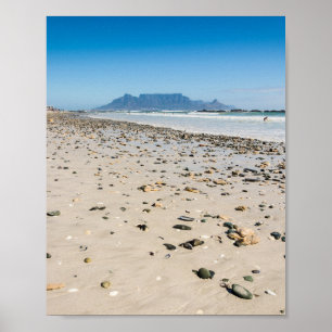 Póster Fotografía de la playa de Ciudad del Cabo y la mon