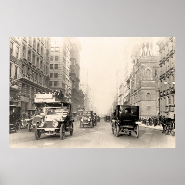 Póster Fotografía de la Quinta Avenida Nueva York de 1913 (Frente)