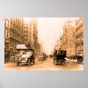 Póster Fotografía de la quinta avenida Nueva York sepia d
