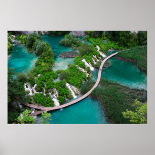 Póster Fotografía de lagos y cascadas. Plitvice Croacia