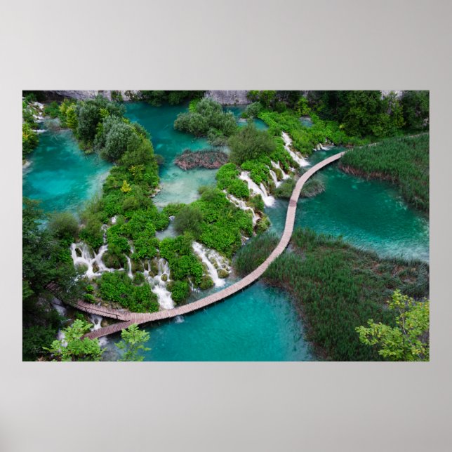 Póster Fotografía de lagos y cascadas. Plitvice Croacia (Frente)