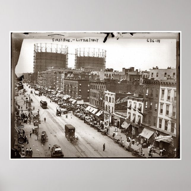 Póster Fotografía de Little Italy NYC (1908) (Frente)