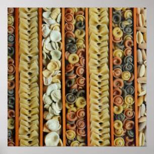 Póster fotografía de los tallarines de las pastas