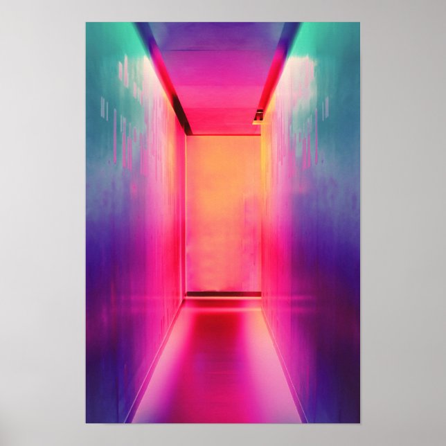 Póster Fotografía de neón rosa caliente Colores brillante (Frente)
